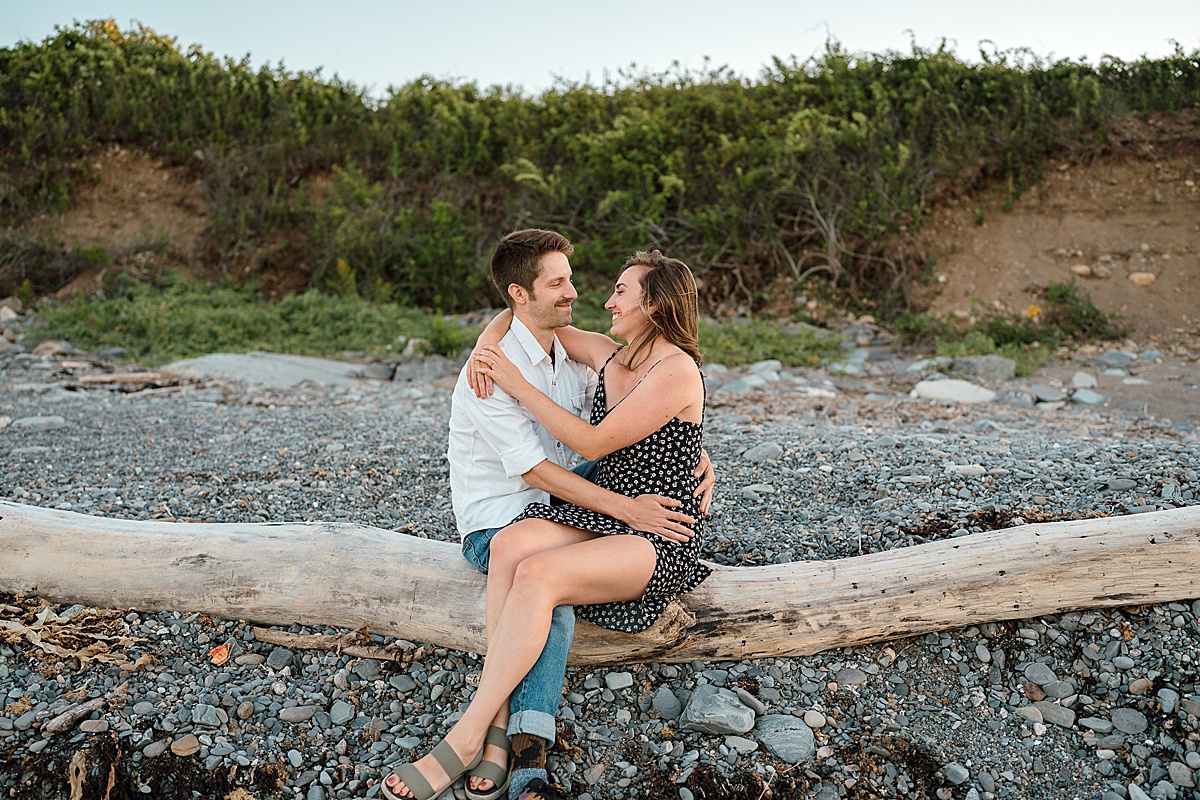 Biddeford Pool Maine couple having their engagement photos taken at the beach in Southern Maine